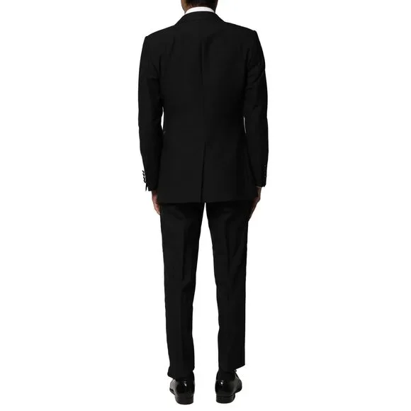 Dolce & Gabbana Black Wool 3 Piece Single Breasted Suit